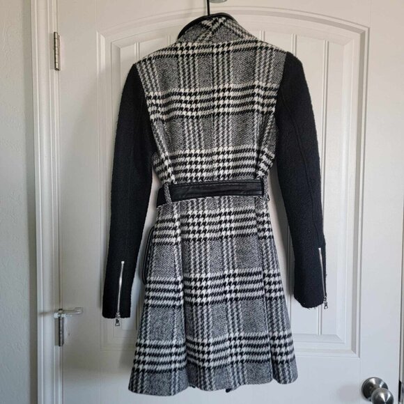 NWOT Women's Guess Wool Plaid Houndstooth Coat Size Small - Picture 5 of 14